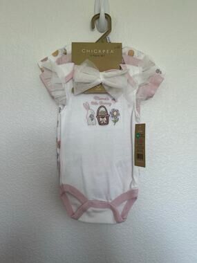 Chickpea Mama's Little Bunny Set of 3 Onesies - 6/9
